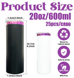 20oz Mirror Purple Plated Underneath Tumbler -25 pack black and white mixed Laser Engraving Ready | Bulk Wholesale