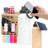 20 pack-Professional 32oz Copper Plated Water Bottle with Magnetic Phone Holder BPA Free Leak Proof for Outdoor Enthusiasts