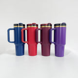 USA warehouse RTS_20 pack 40oz H2.0 gold plated black tumblers with handle for laser engraving-Gabby