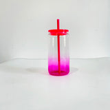 USA warehouse RTS-25pack 50pack 16oz ombre jelly glass cans with PP lids  for DIY printing for sublimation-Gabby