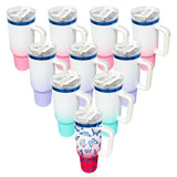 USA warehouse-20pack 40oz H2.0 ombre colored blue plated powder coated tumblers-Gabby