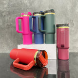 USA warehouse-20 pack 30oz H2.0 mirror gold plated powder coated tumblers for laser engraving-Gabby