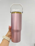 Rose gold color mirror gold underneath 20oz mugs/Straight tumbler & 30oz Flip Straw tumblers-Gabby