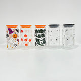 USAa warehouse 50 pack 16oz Halloween designs  3D touch UV printing beer glass can with plastic lid and clear PP straw-Gabby