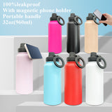 20 pack-Professional 32oz Copper Plated Water Bottle with Magnetic Phone Holder BPA Free Leak Proof for Outdoor Enthusiasts