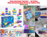 40-Piece Jelly Squishy Building Blocks Decompression Educational Toy for Children TPE Material Sensory Soft Building-Gabby