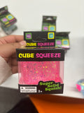 Nee Dohh Nice Cube Super Glitter Squish Fidget Toy - Stress Relief Squishy Cube for Kids & Adults, 2.25" Sensory Toy-Gabby