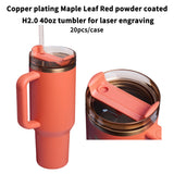 USA warehouse_40o H2.0 Pumpkin Spice color gold plated tumblers for laser engraving_Gabby