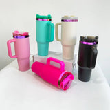 USA warehouse RTS_20 pack powder coated H2.0 40oz purple plated mixed colors tumblers with handle for laser engraving-Gabby