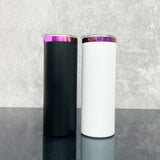 20oz Mirror Purple Plated Underneath Tumbler -25 pack black and white mixed Laser Engraving Ready | Bulk Wholesale