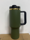 20 pack USA warehouse ready to ship 40oz H2.0 gold underneath dark green powder coated tumblers for laser engraving-Gabby