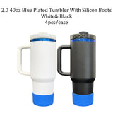 4PACK USA warehouse RTS Blue Underneath 40oz Stainless Steel Tumbler with Protective Boot Handle Double Walled Vacuum Insulated Large Capacity Coffee Travel Mug for Outdoor Sports Gifts-Gabby
