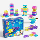 40-Piece Jelly Squishy Building Blocks Decompression Educational Toy for Children TPE Material Sensory Soft Building-Gabby