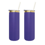USA warehouse-25 packk 20oz mirror gold plated purple skinny coffee tumblers for laser engraving and drinkware-Gabby