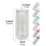 YIPAI USA warehouse RTS_25 pack 12oz inner 16oz outer double wall clear snow globe plastic cans with lids-Gabby