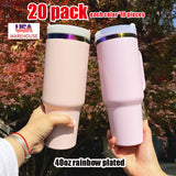 USA warehouse RTSz-20pcs 40oz H2.0 rainbow plated Valentine'Day colors pink tumblers_Gabby