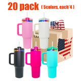 RTS USA warehouse 20 pack 40oz H2.0 rainbow plated powded coated tumblers for laser engraving _Gabby（副本）