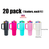 RTS USA warehouse 20 pack 40oz H2.0 rainbow plated powded coated tumblers for laser engraving _Gabby（副本）