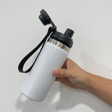 16oz 20oz Adult Kids White Blank Sublimation Double Walled Vacuum Insulated Stainless Steel Water Bottle With Strap Flip Top Lid-Gabby
